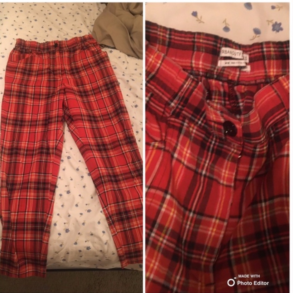 Plaid Gingham Work Hip Trouser Boho Hipster Hippie Art Deco Farm Peasant Pants